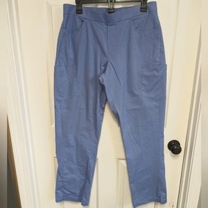 Spread good cheer light blue scrub pants Ladies Large
